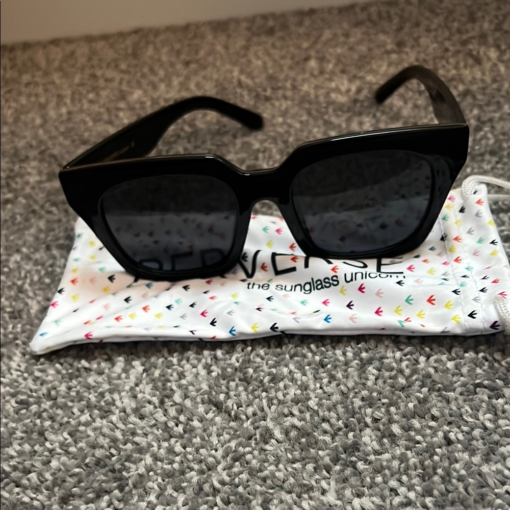 Perverse Black Square Frame Sunglasses